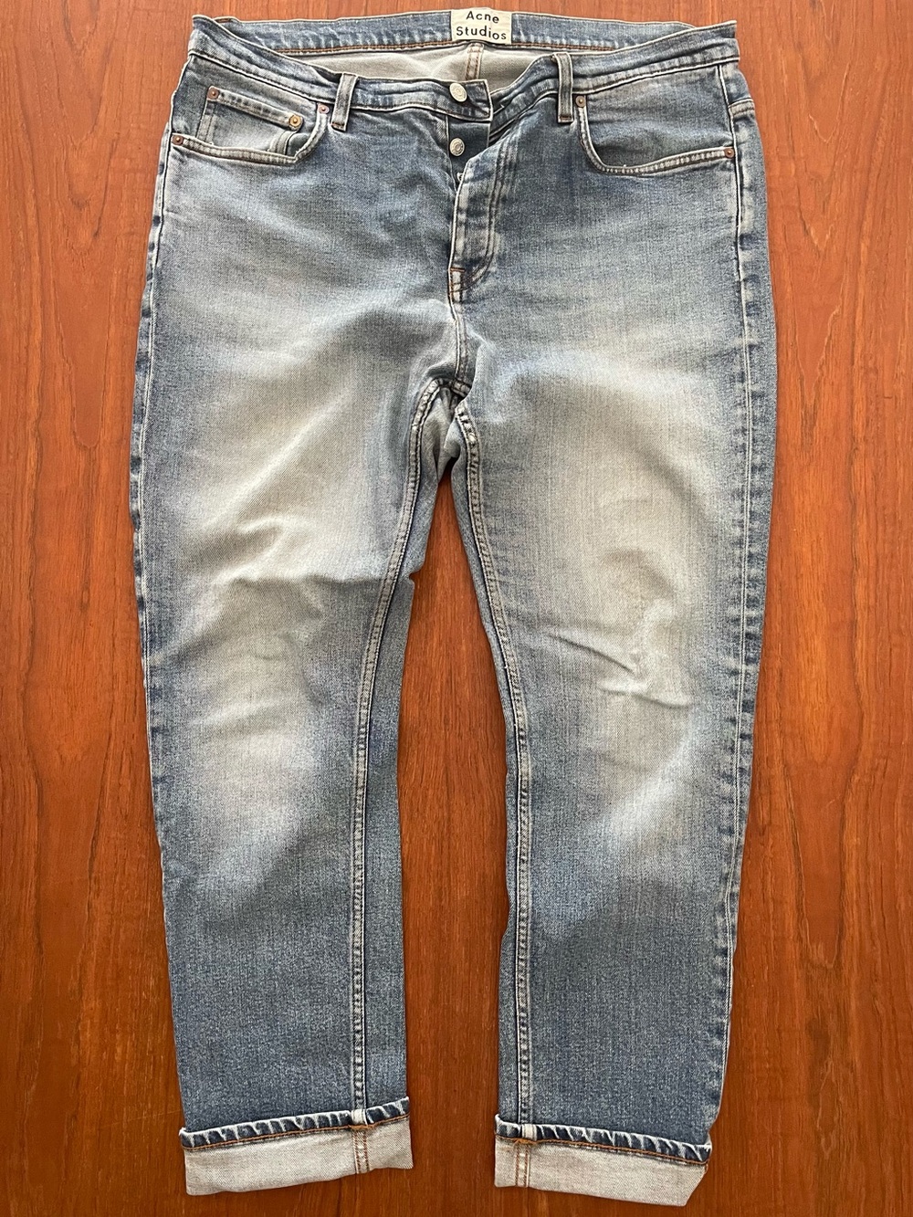 Acne high waist straight leg faded jeans XL